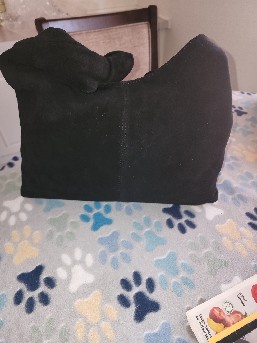 Black Suede Shoulder Hobo Bag - Women
